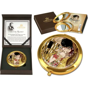 Carmani® Carmani - Kosmetické zrcátko G. Klimt Polibek hnědé barvy - 7 cm