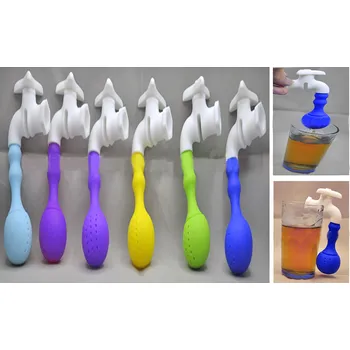 Cedník a síto Sítko na čaj baterie se sifonem, barva zelená - 11,8*3,6 cm