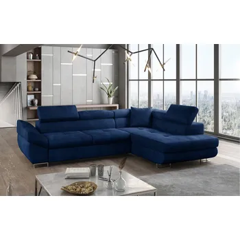 Sedací souprava Rozkládací rohová sedačka LYON modrá