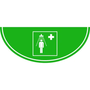 Kancelář Podlahová značka výseč – Bezpečnostní sprcha, zelená