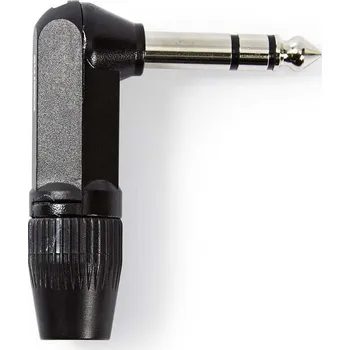 Audio kabel Nedis konektor stereo Jack 6.35 mm poniklovaný, úhlová zástrčka (COTP23903BK)