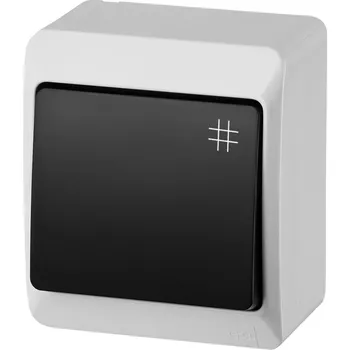 Elektrická zásuvka GALATEA IP44 Přepínač křížový č.7 (bílá / kolébka černá)