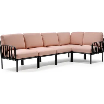 Zahradní lehátko Nardi KOMODO 5 modulárna sedačka - antracitový rám/ rosa quarzo poťah