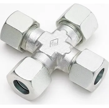 Hydraulický filtr DS-H 22-L/ZN (P-KV22L) GATES FITTINGS spojka křížová pro hydrauliku, kompletní se 4 maticemi, bez NBR kroužku