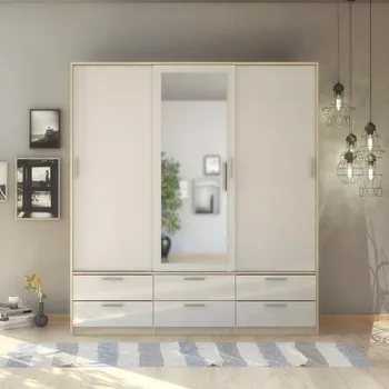 Šatní skříň Falco Skříň Lincoln 320 dub sonoma/bílý lesk