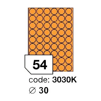 Kancelářské potřeby Samolepící etikety Rayfilm Office průměr 30 mm 300 archů, fluo oranžová, R0133.3030KD