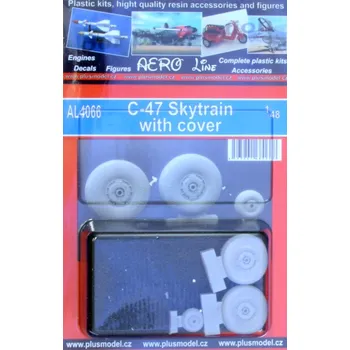 Plastikový model Plusmodel 1/48 C-47 Skytrain - wheels with cover