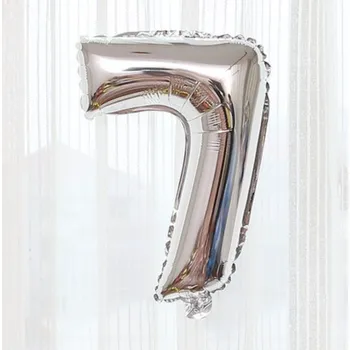 Balónek Fóliový balón čísla - stříbrné 82 cm Čísla: 7
