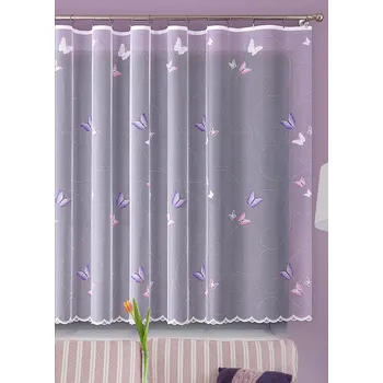 Záclona s motýly M61 - výška 120 cm - metrážová žakárová