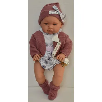 Panenka Realistické miminko - holčička - Marina v růžovém svetříku od firmy Lamagik (španělské miminko 42 cm)