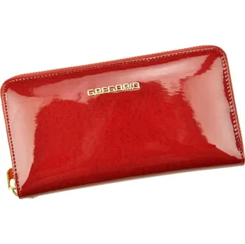 Peněženka Lesklá celozipová kožená žíhaná červená peněženka Gregorio CB119