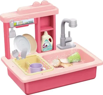 Dětská kuchyňka Teddies Dřez na mytí nádobí růžový