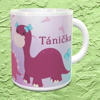 Hrnek se jménem Dinosauří holky - Modrá / Keramický 0,29 l