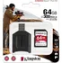 Paměťová karta Kingston Canvas React Plus 64 GB Class 10 UHS-II + čtečka (MLPR2/64GB)