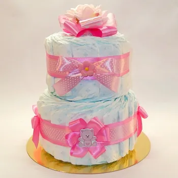 plenkový dort Ateliér Confetti Dort z plenek - Jessica Velikost plenek: Velikost 2 (4-8 kg)