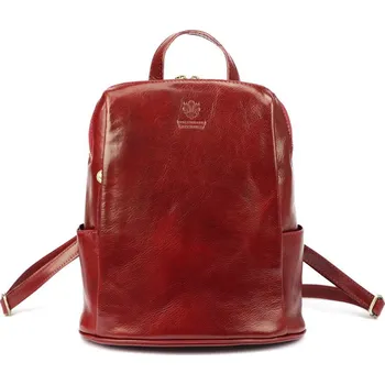 Kabelka Střední dámský kožený pevný tmavěčervený batoh Florence 22, obsah cca. 7 l