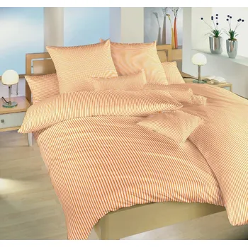 Povlečení DADKA VRACOV Proužky oranžové 140 x 200, 70 x 90 cm zipový uzávěr
