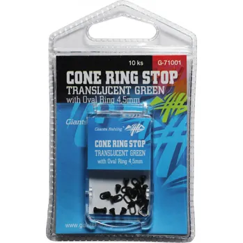 GIANTS FISHING SLÍDOVÁ ZARÁŽKA S KROUŽKEM CONE RING STOP TRANSLUCENT GREEN WITH OVAL RING 4,5MM
