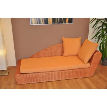 Zahradní pohovka Axin Trading s.r.o. Ratanová odpočinková pohovka koňak levá polstr oranžový Axin Trading s.r.o.