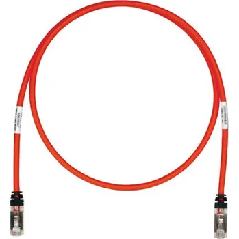 Síťový kabel STP6X1MRD Propojovací kabel RJ45/RJ45, S/FTP, kat. 6A, 1m, LSZH, červený
