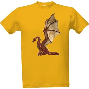 Tričko s potiskem Drak s velkými křídly pánské