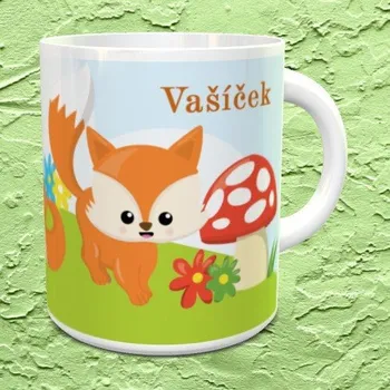 Hrnek se jménem Lišky - Modrá / Keramický 0,29 l