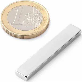 Dekorativní magnet SOLLAU Neodymový magnet hranol 40x7x3 mm, N38, poniklovaný