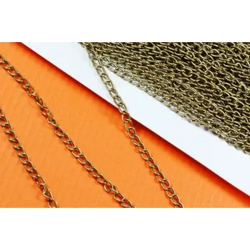 Řetízek Řetízek v metráži 60 staromosaz šíře 4mm (10m/bal.)