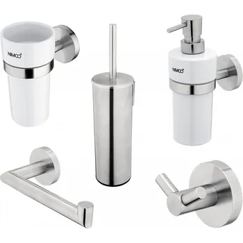 Dávkovač mýdla Nimco UNIX NEREZ Set koupelnových doplňků, nerez ocel matná