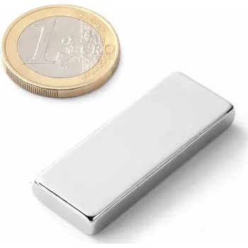 Dekorativní magnet SOLLAU Neodymový magnet hranol 40x15x5 mm, N42, poniklovaný