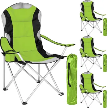 kempingová židle tectake 401299 4 kempingové židle polstrované zelené