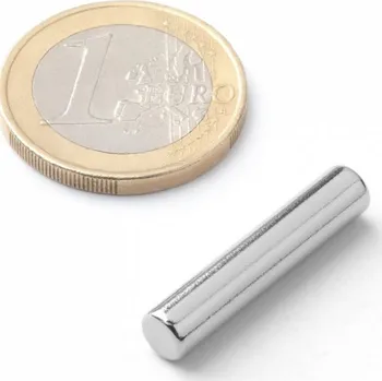 Dekorativní magnet SOLLAU Neodymový magnet válec D 5x25 mm, Neodym, N42, poniklovaný