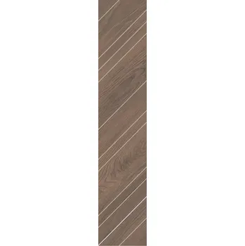 Dlažba Wildland dark dekor chevron prawy - dlaždice dekor 14,8x88,8 hnědá 157658