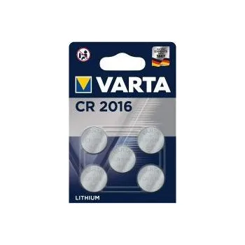 Litiový knoflíkový článek, baterie Varta CR 2016, IEC CR2016, také DL2016, 3V 5ks balení o
