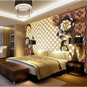 Fototapeta Solution Media 3D tapeta - Kožené stěny s květy MU2862 3 - 3D Relief - Vliesová tapeta - 320g/m2