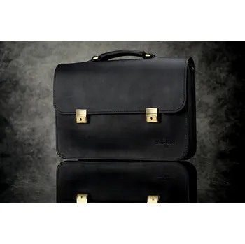 Pánská aktovka Eggo kožená brašna Laco Déczi signature Černá