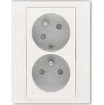 Dvojzásuvka ABB Levit M 5513H-C02357 68 perleťová/ledová bílá