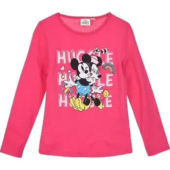 Minnie Mouse - růžové dívčí tričko s dlouhým rukávem Velikost: 116