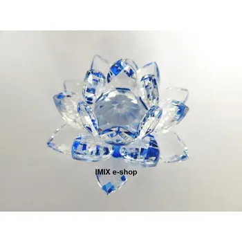 Křišťálový LOTOS květ malý, více barev - Modrá