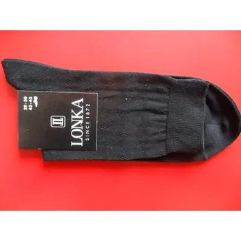 Pánské ponožky DORELENEK- pánské ponožky LONKA černé 43-45 (29-30) ( společenské ponožky z bavlny)