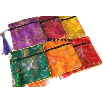 Peněženka Kapsička na zip s orientálním motivem a čínskou mincí