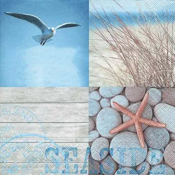 Papírový ubrousek Dezertní třívrstvé ubrousky Seaside, 20 ks - 33*33 cm