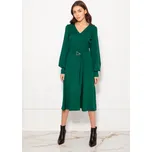 Šaty s výstřihem do V a velkolepými rukávy SUK189 Barva: Zelená, Velikost: S