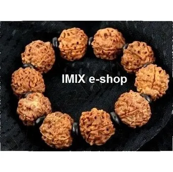 Náramek Rudraksha Japa Mala s lávovými kameny