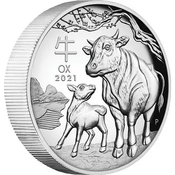 Lunární série III. - stříbrná mince Year of the Ox (Rok buvola) 1 Oz 2021 High Relief PROOF