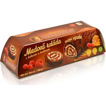 Trvanlivě pečivo Marlenka Medová roláda s kakaem a malinami 300 g