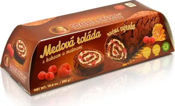 Trvanlivě pečivo Marlenka Medová roláda s kakaem a malinami 300 g