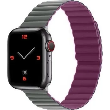 Řemínek na hodinky Silikonový magnetický řemínek pro Apple Watch Ultra 49mm / 46mm / 45mm / 44mm / 42mm - šedovínový