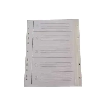 Rozdružovač A4 1-5, bílý, plastový, MAXI šířka, ROZ 1-5