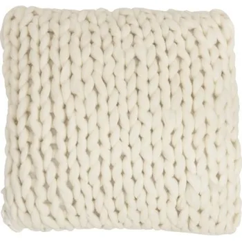 Dekorativní polštářek Pletený krémový polštář Tricot white - 40*40 cm